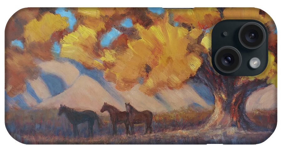 Horse Image iPhone Case featuring the painting The Three Quarters by Gina Grundemann