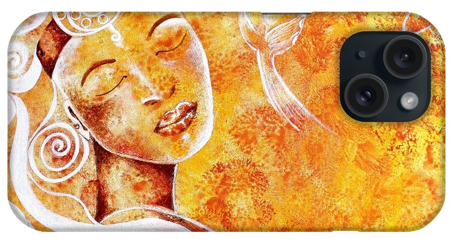 Julie-hoyle-art iPhone Case featuring the painting The Touch of Grace by Julie Hoyle