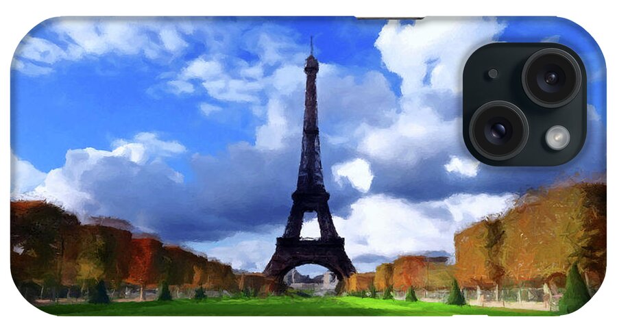 Eiffel Tower iPhone Case featuring the painting The Tower Paris by David Dehner