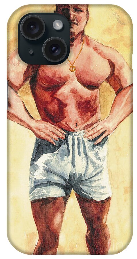 Body Builder iPhone Case featuring the painting The Trainer by Vicki Housel