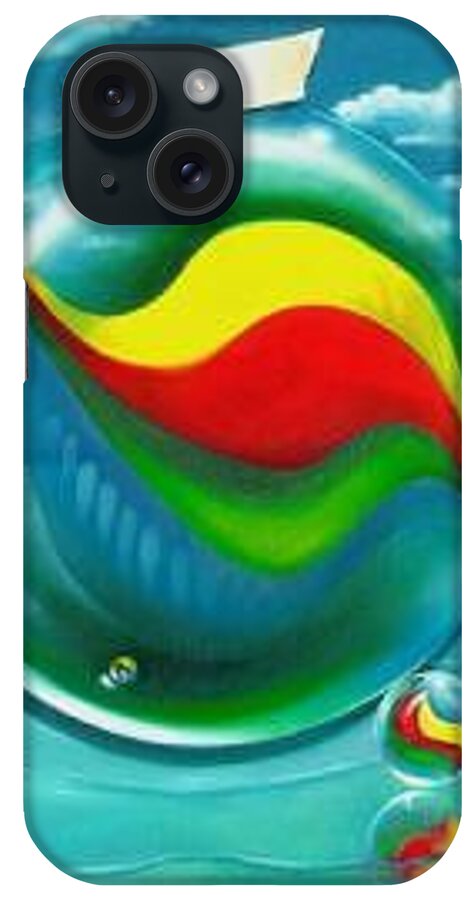 Marbles iPhone Case featuring the painting The Transparency Of A Tsunami On The Verge Of Destruction by Roger Calle