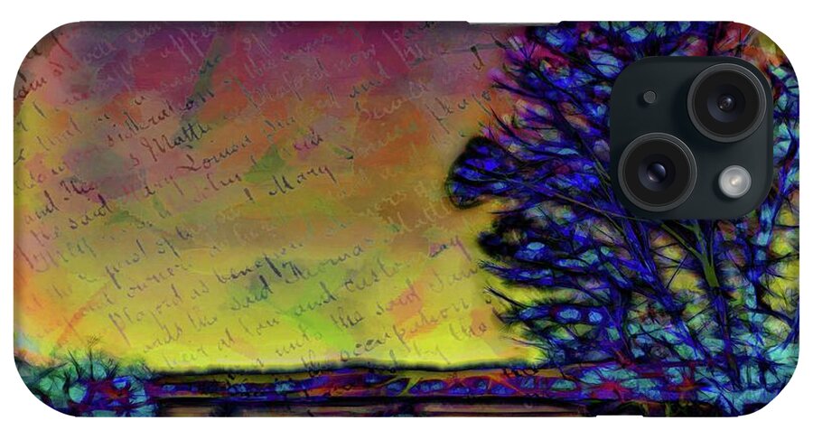Abstract iPhone Case featuring the digital art The tree in the park by Lilia S
