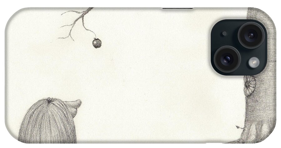 Pencil iPhone Case featuring the digital art The Troll and the Apple by Jon Munson II