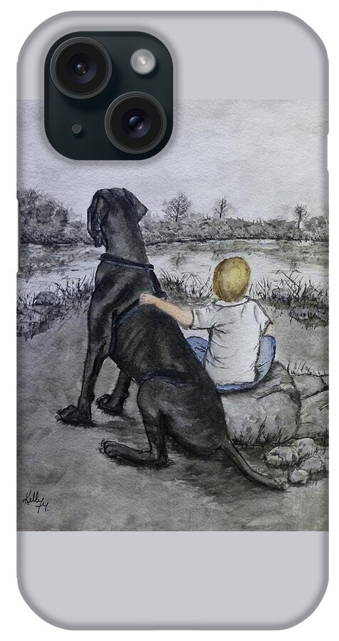 Great Dane iPhone Case featuring the painting The Ultimate best friend by Kelly Mills