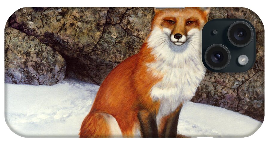 Wildlife iPhone Case featuring the painting The Wait Red Fox by Frank Wilson