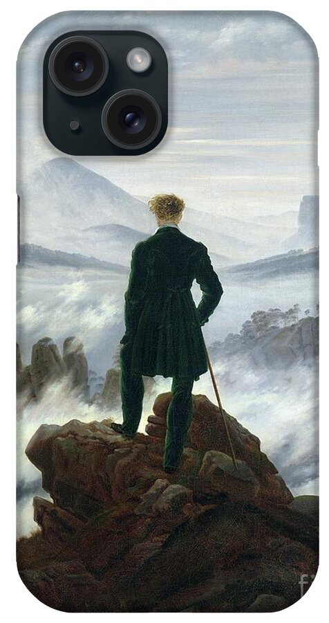 The iPhone Case featuring the painting The Wanderer above the Sea of Fog by Caspar David Friedrich