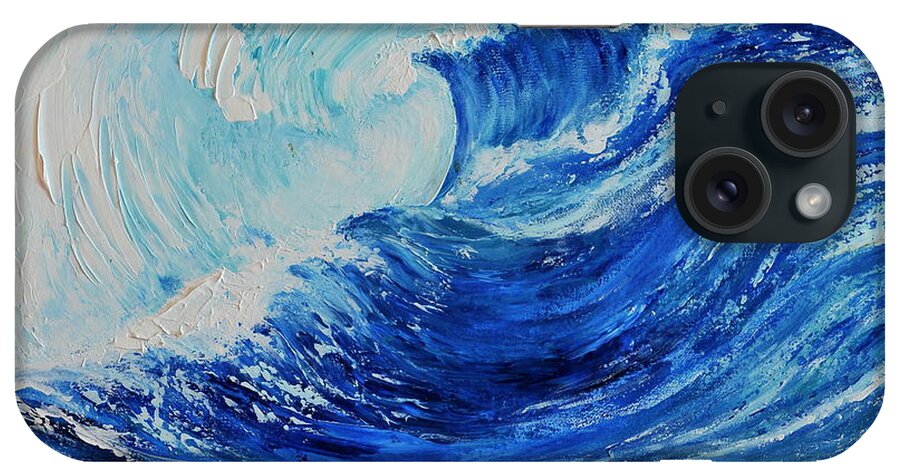 Acrylic iPhone Case featuring the painting The Wave by Teresa Wegrzyn