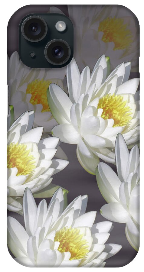 Water Lily iPhone Case featuring the photograph The White Garden by Rosalie Scanlon