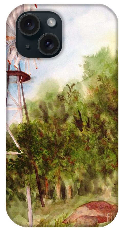 Windmill iPhone Case featuring the painting The Windmill by Vicki Housel