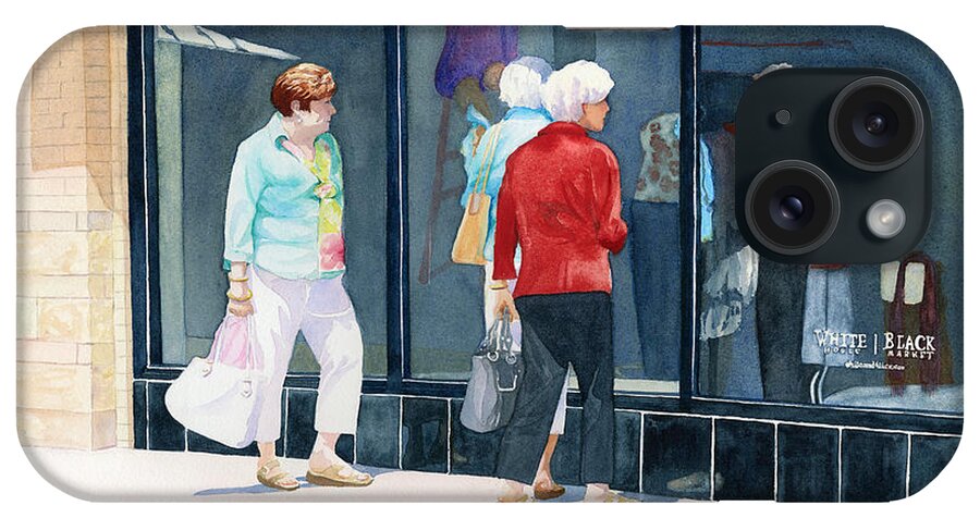Shopping iPhone Case featuring the painting The Window Shoppers by Brenda Beck Fisher