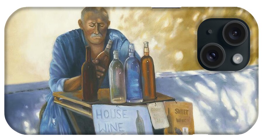 Portrait iPhone Case featuring the painting The Wineseller by Marlene Book
