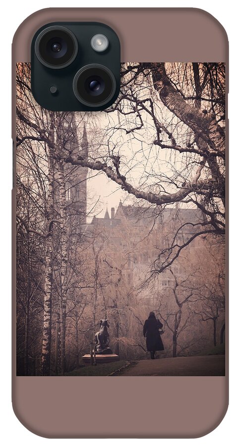 Glasgow iPhone Case featuring the photograph The Woman in Black by Carol Japp