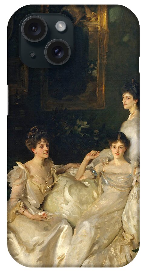 John Singer Sargent iPhone Case featuring the painting The Wyndham Sisters. Lady Elcho Mrs. Adeane and Mrs. Tenant by John Singer Sargent
