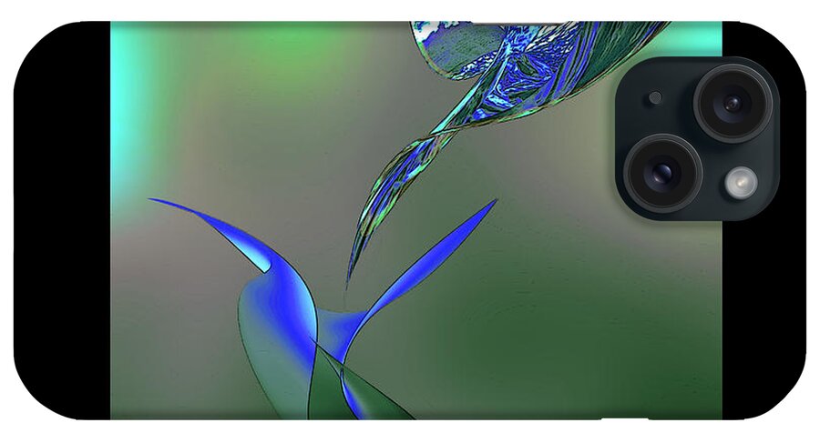 Illustration iPhone Case featuring the digital art There will be Blue Birds over by Iris Gelbart
