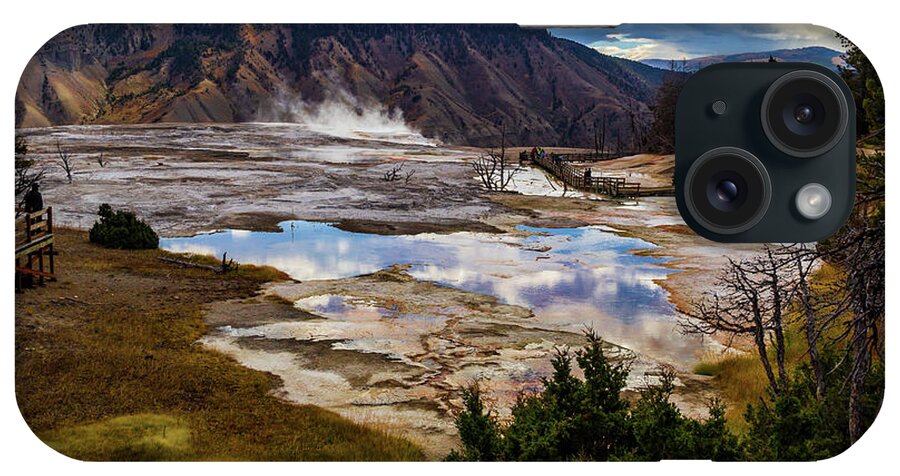 America iPhone Case featuring the photograph Thermal Pool at Mammoth Host Springs by Roslyn Wilkins