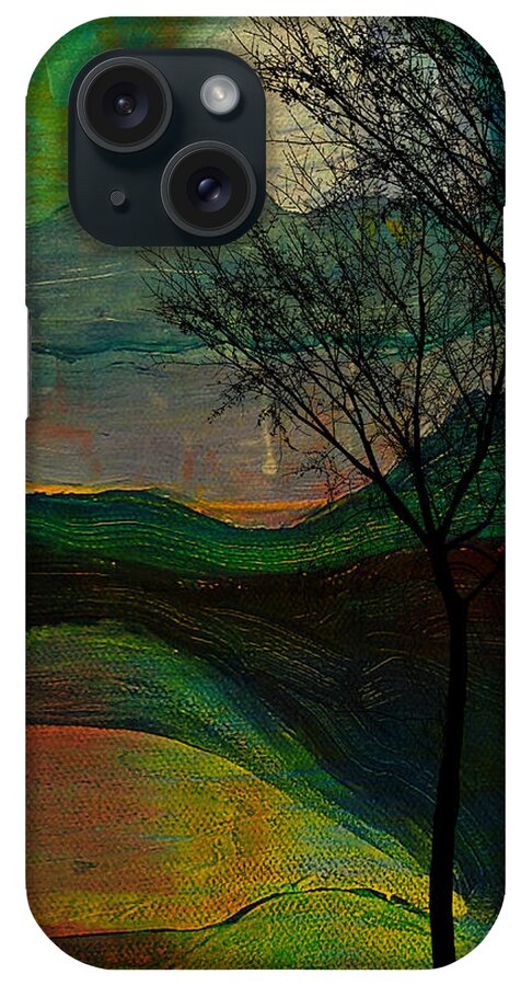 Abstract iPhone Case featuring the painting These Hills by Amy Shaw