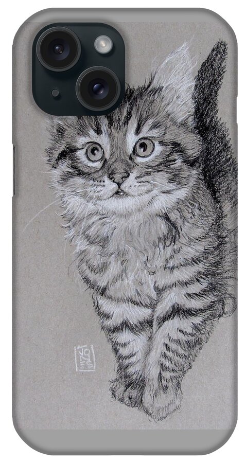 Cat iPhone Case featuring the drawing Thing One by Debra Jones