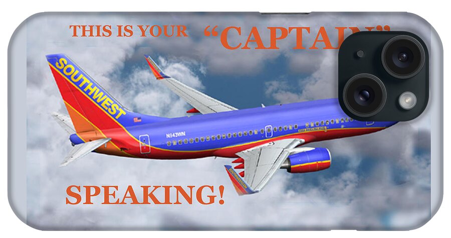 Southwest Airlines Jet Inflight iPhone Case featuring the photograph This Is Your Captain Speaking Southwest Airlines by Sandi OReilly