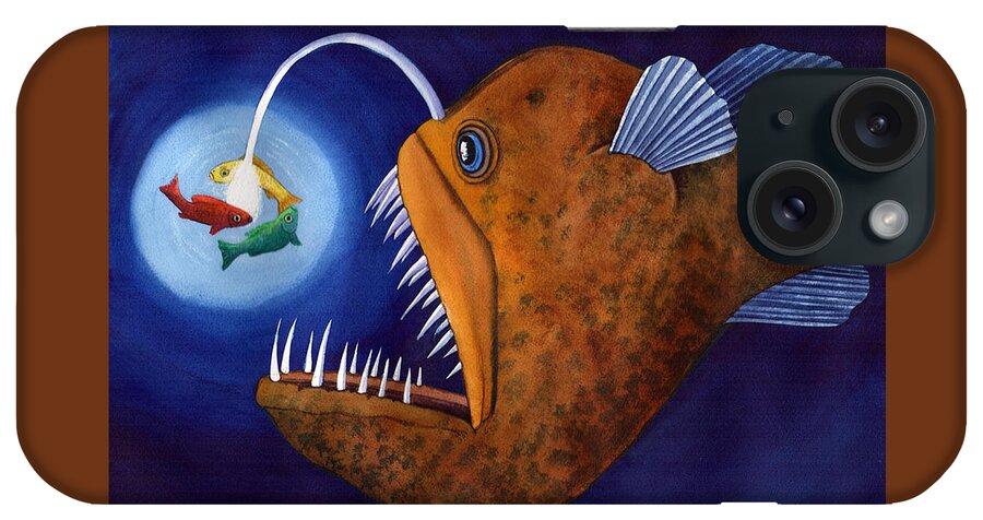 Angler Fish iPhone Case featuring the painting This little light of mine by Catherine G McElroy