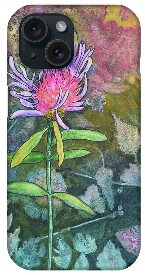 Thistle iPhone Case featuring the painting Thistle by Nancy Jolley