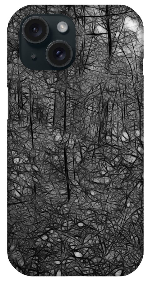 Thoreau iPhone Case featuring the photograph Thoreau Woods Black and White by Lawrence Christopher