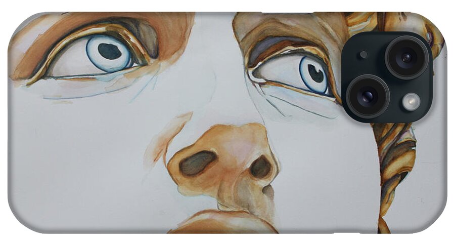 David iPhone Case featuring the painting Those Eyes by Christiane Kingsley