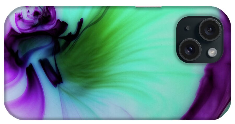Abstract iPhone Case featuring the mixed media Though the Silence by Patti Schulze