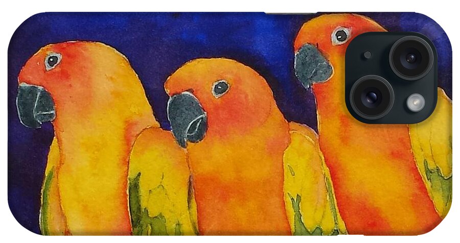 Parrots iPhone Case featuring the painting Three Amigos by Judy Mercer