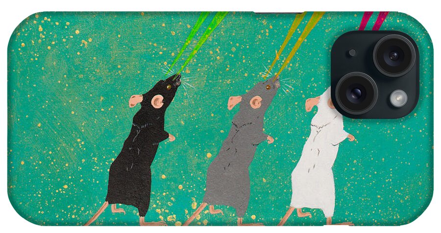 Mice iPhone Case featuring the painting Three Blind Mice by Stefanie Forck
