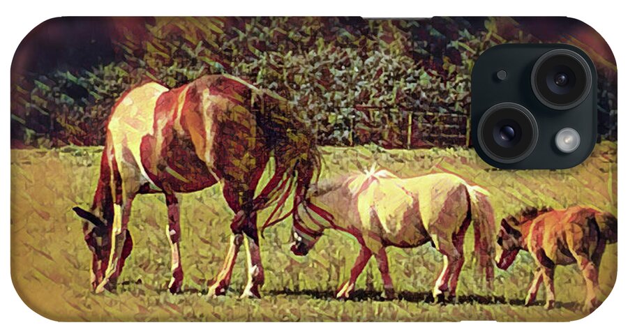 Horses iPhone Case featuring the photograph Three in a Row by Doris Aguirre