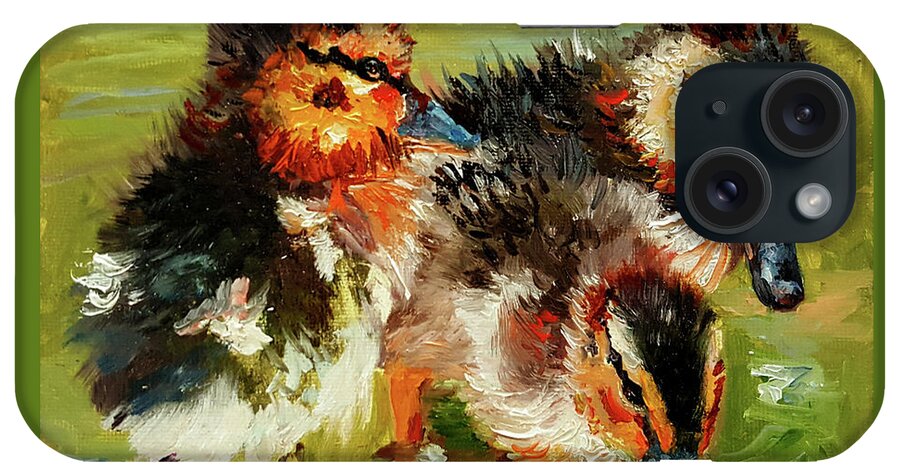 Animals iPhone Case featuring the painting Three Little Ducks by Janet Garcia