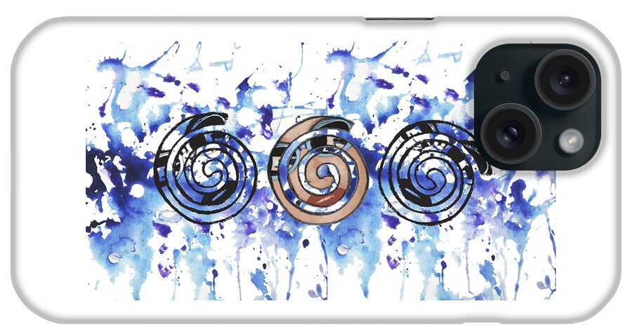 Woman Portraits Close Up iPhone Case featuring the digital art Three Spirals by Christine Perry