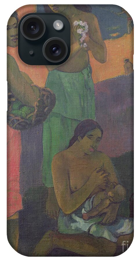 Maternity iPhone Case featuring the painting Maternity, or Three Women on the Seashore, 1899 by Gauguin by Paul Gauguin