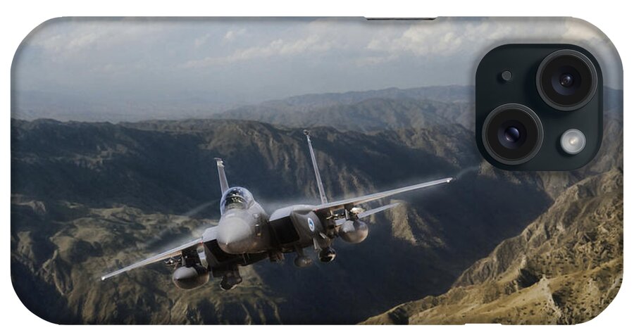 Aviation iPhone Case featuring the digital art Thunder Mountain Eagle by Peter Chilelli