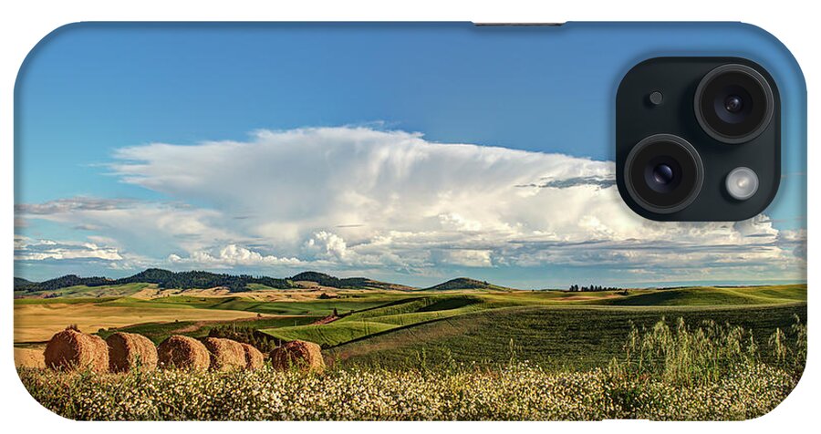 Outdoors iPhone Case featuring the photograph Thunderhead and Bales by Doug Davidson