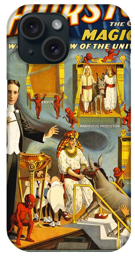 Theater iPhone Case featuring the painting Thurston the great magician 1914 Vintage Poster by Vintage Treasure