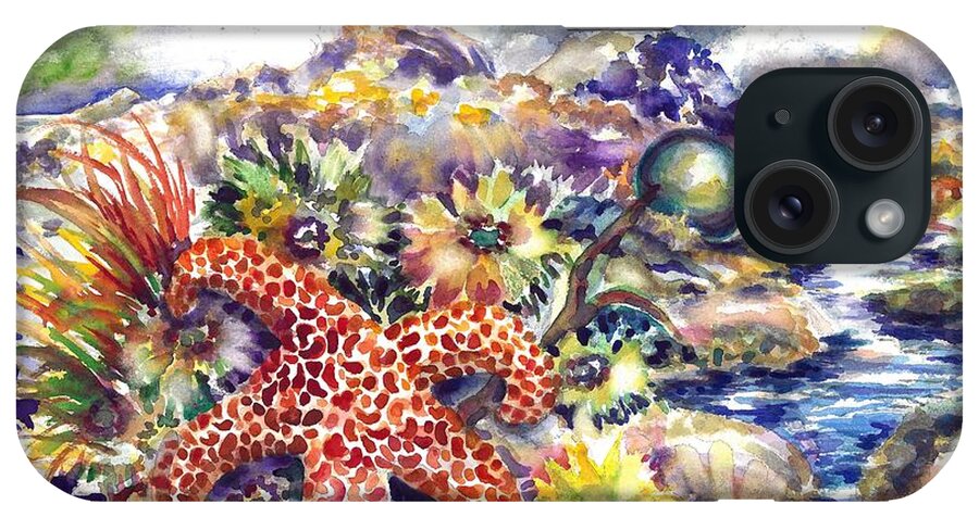 Watercolor iPhone Case featuring the painting Tidal Pool I by Ann Nicholson