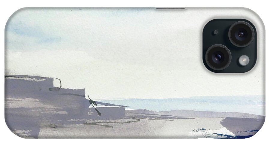 Original Watercolors iPhone Case featuring the painting Tide Pools II by Chris Paschke