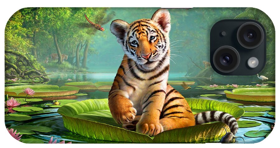 #faatoppicks iPhone Case featuring the digital art Tiger Lily 1 by Jerry LoFaro