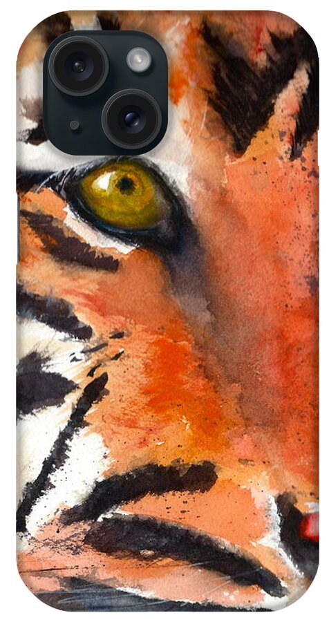 Tiger iPhone Case featuring the painting Tiger by Rhonda Hancock