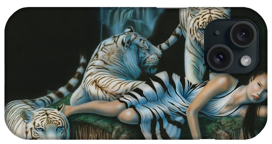  iPhone Case featuring the painting Tigress by Wayne Pruse