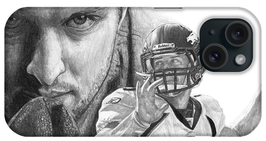 Tim Tebow iPhone Case featuring the drawing Tim Tebow by Bobby Shaw