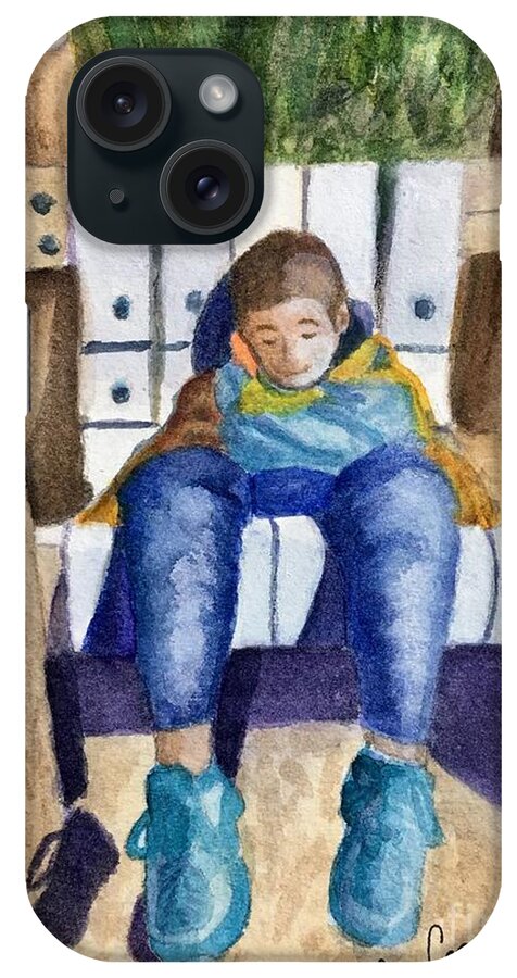 Boy iPhone Case featuring the painting Time to Rest by Sue Carmony