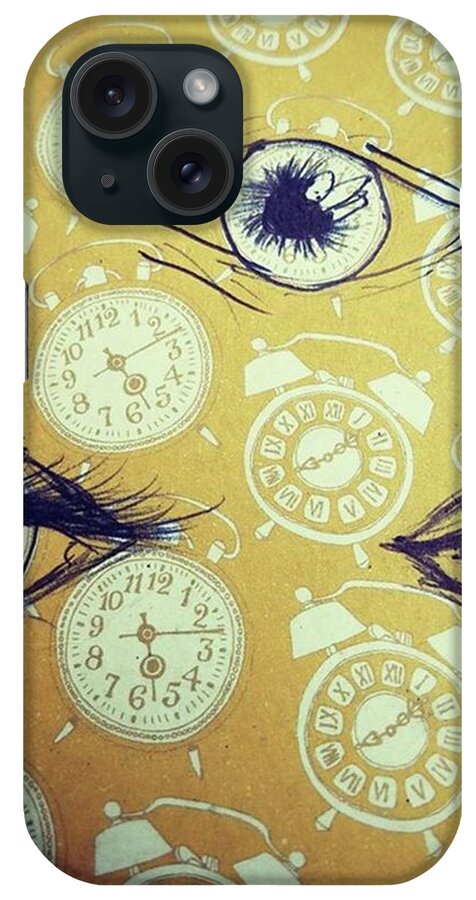 Aamp909 iPhone Case featuring the mixed media Time Waits For No Man, And Tomorrow Is by Eyeon Energetic