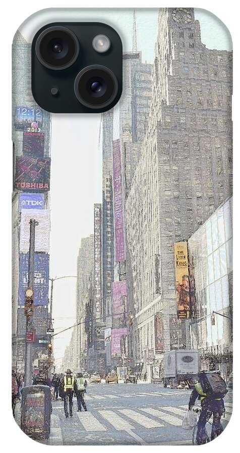 Times Square iPhone Case featuring the photograph Times Square Street Scene by Dyle Warren