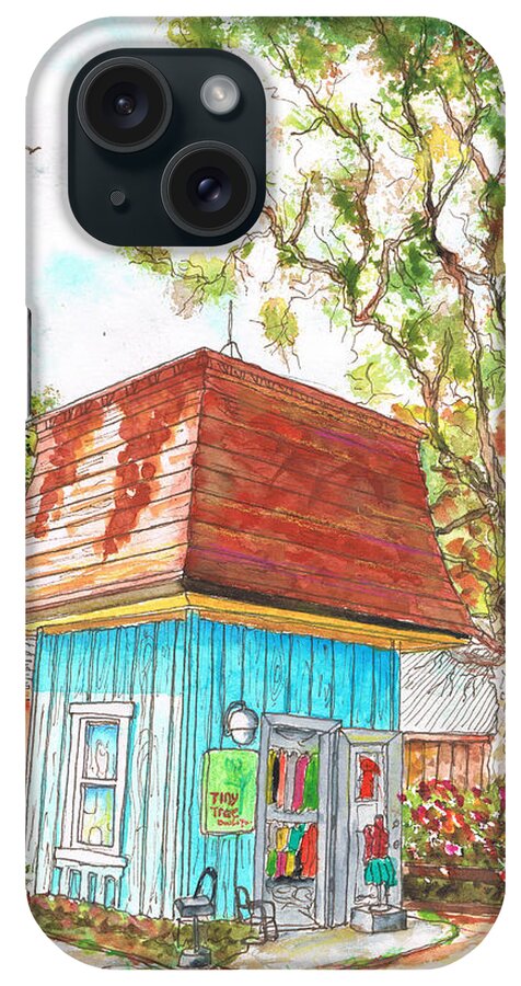 Boutique iPhone Case featuring the painting Tiny Tree Boutique in Los Olivos, California by Carlos G Groppa