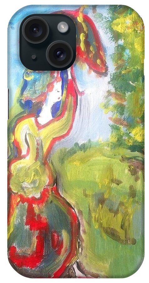 Grass iPhone Case featuring the painting Tip toe on the grass by Judith Desrosiers