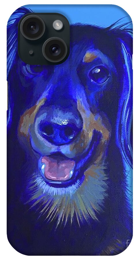 Dog Portrait iPhone Case featuring the painting Toby by Hunter Jay