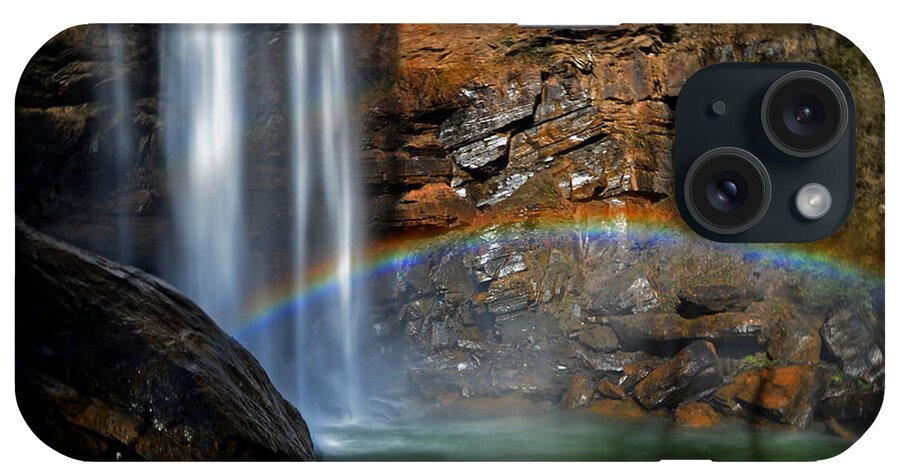 Rainbow iPhone Case featuring the photograph Toccoa Falls Rainbow 001 by George Bostian