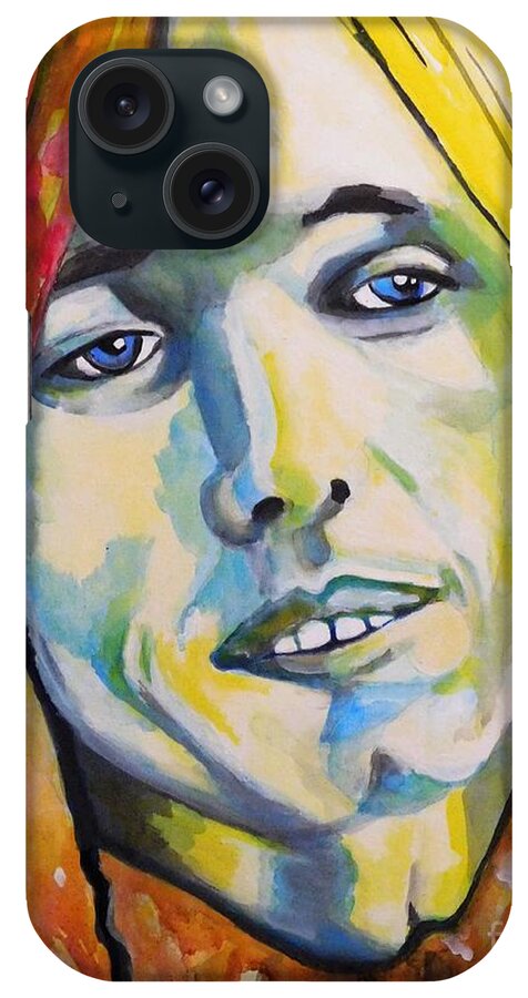 Acrylic Ink iPhone Case featuring the painting Tom Petty by Chrisann Ellis